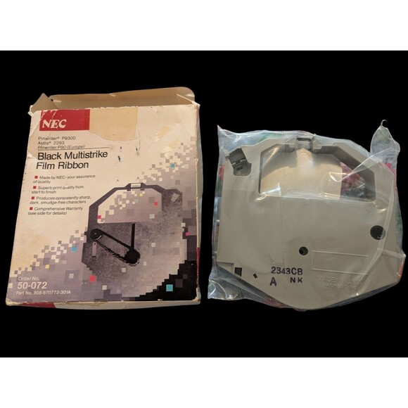 NEC 50-072 BLACK MULTISTRIKE FILM RIBBON FOR PINWRITER P9300 Astra 2293 NOS - Picture 2 of 5